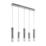 Korvitha 5 LED Závěsné Světlo Kouř/Stříbrná - Lucande