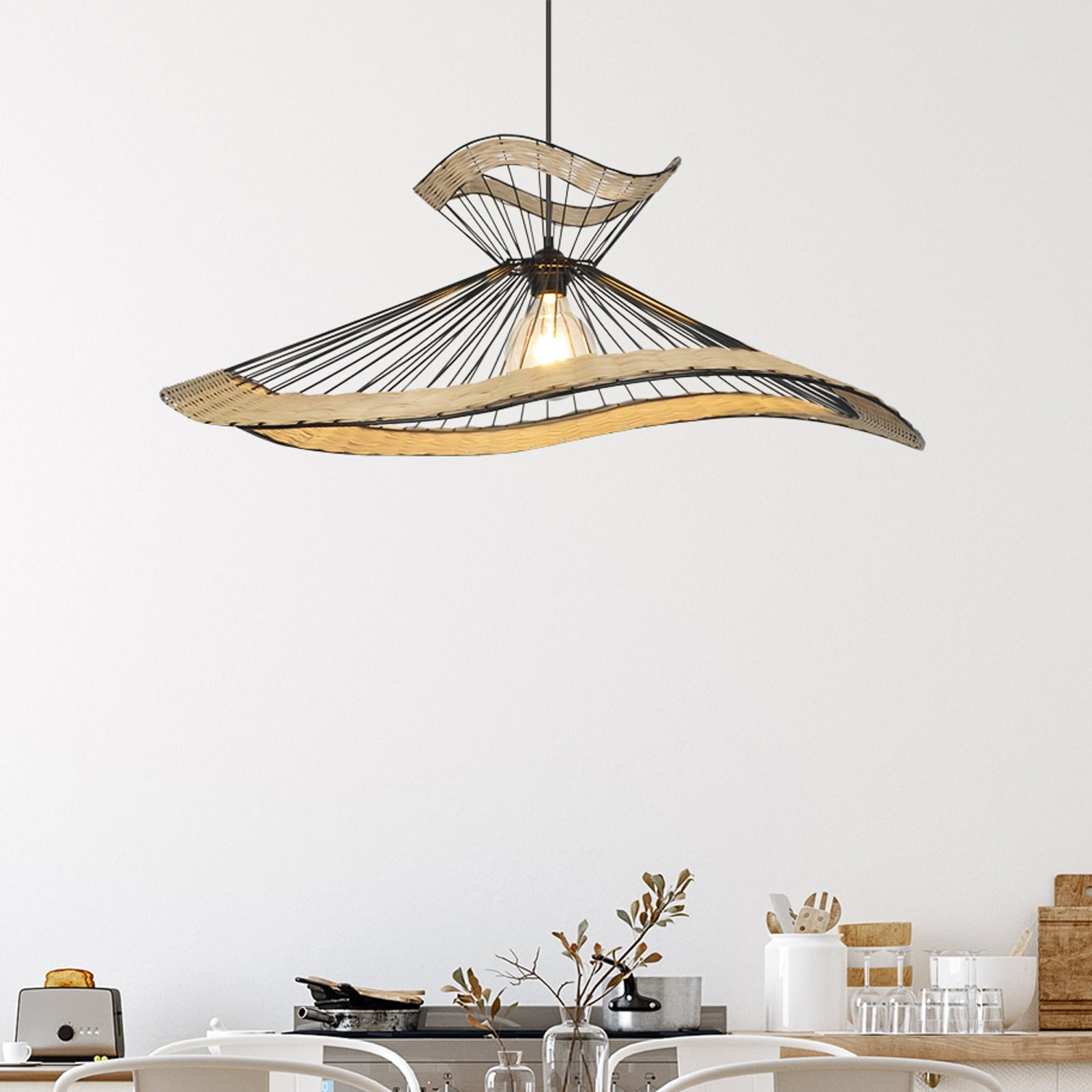 Lampada a sospensione Mekong nera, altezza 30 cm - COREP SAS Lampada a sospensione Mekong nera, altezza 30 cm - COREP SAS