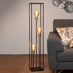 Ruben floor lamp, black, 3-bulb