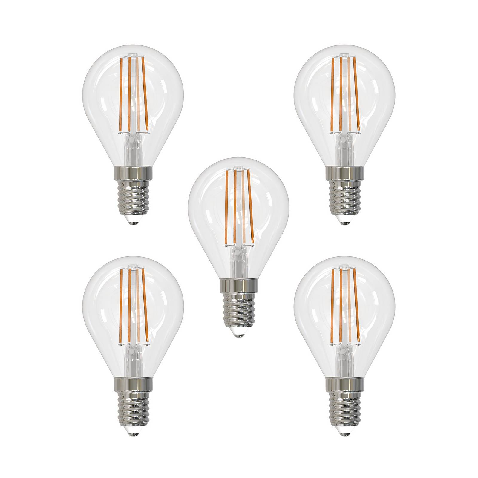 LED-Filamentlampe E14 4W 2700K Tropfen dimmbar 5er