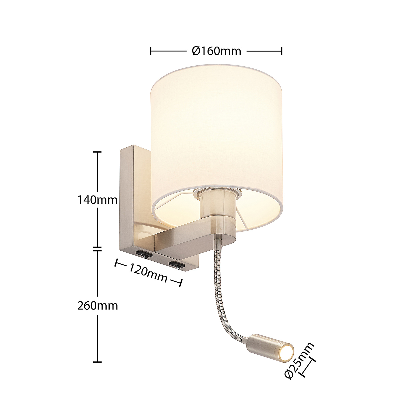 Brinja FlexApplique Murale White/Chrome - Lucande