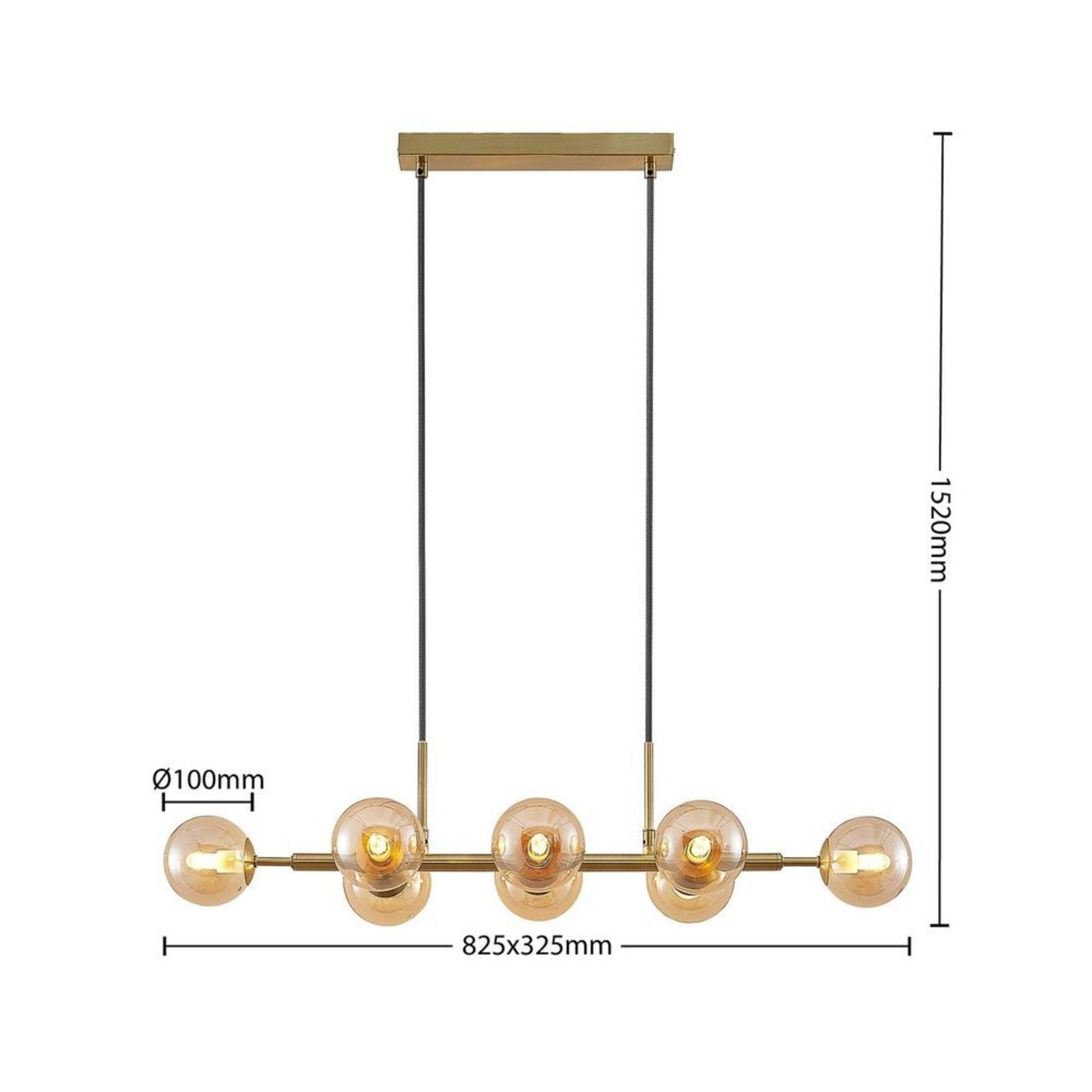 Kiamo 8 Lustră Pendul Amber - Lindby