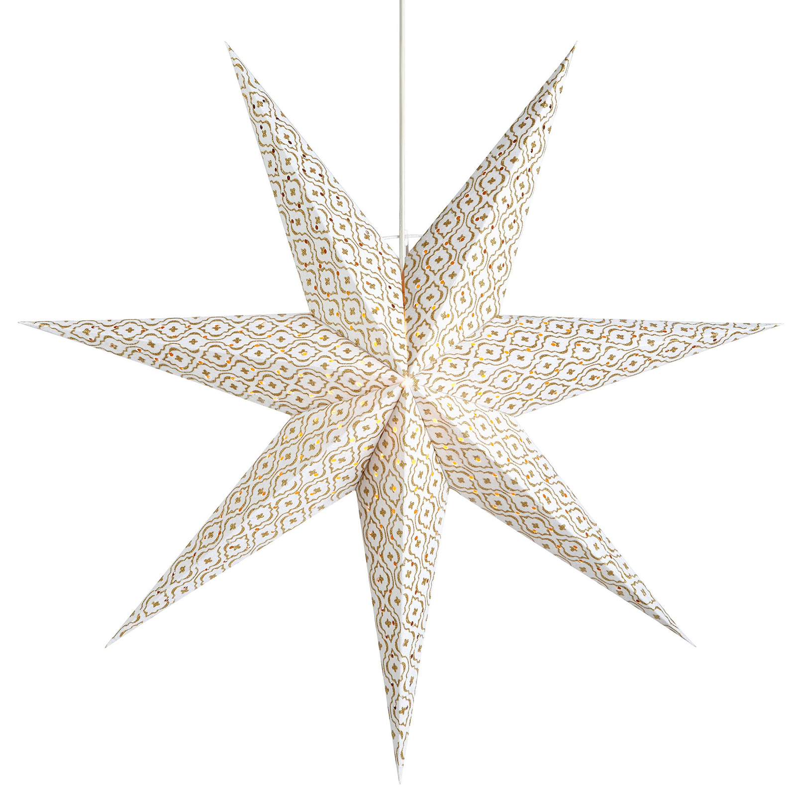 Estrella decorativa colgante Baroque Ø 75cm blanco