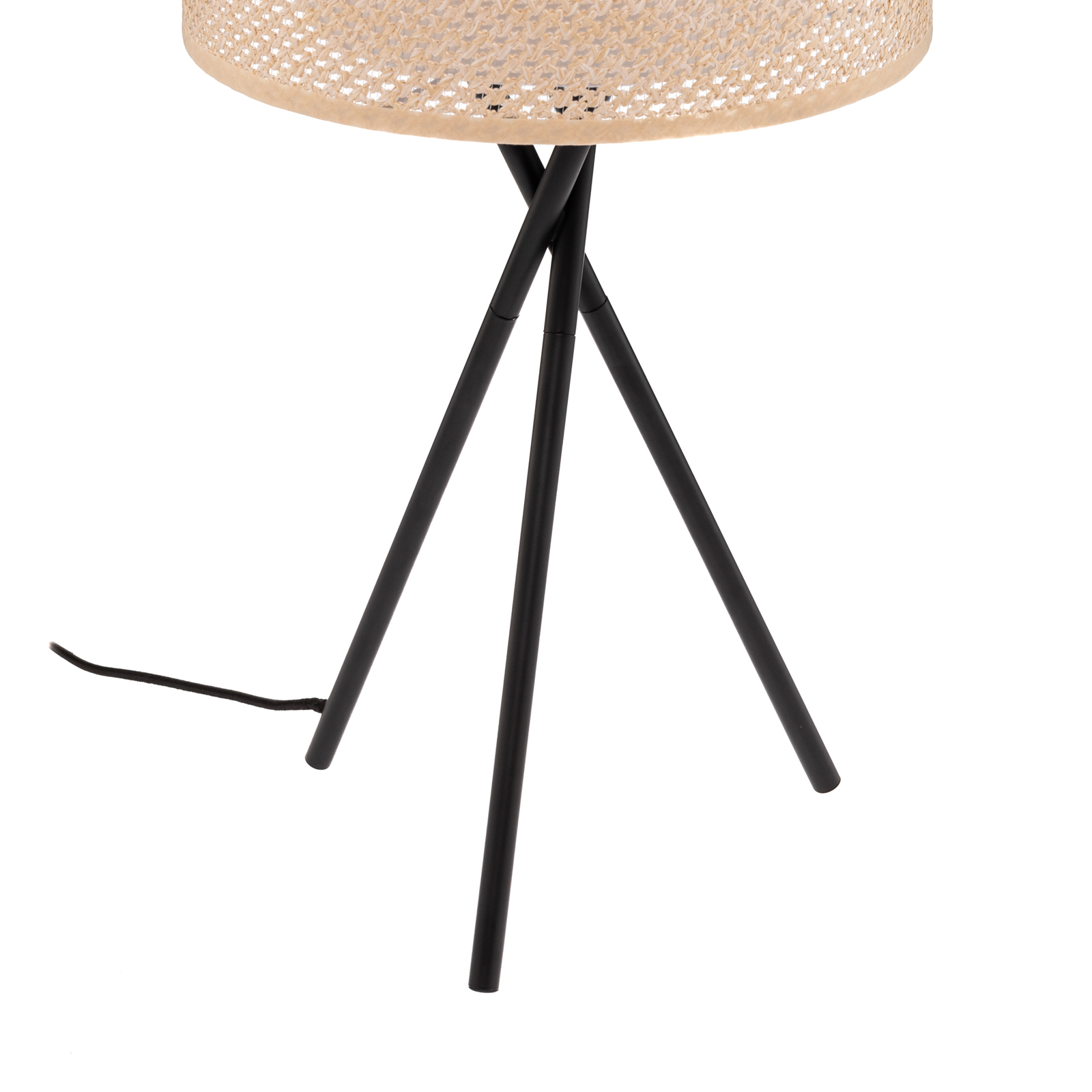Lindby asztali lámpa Soula, Ø 26 cm, bézs, műanyag, E27
