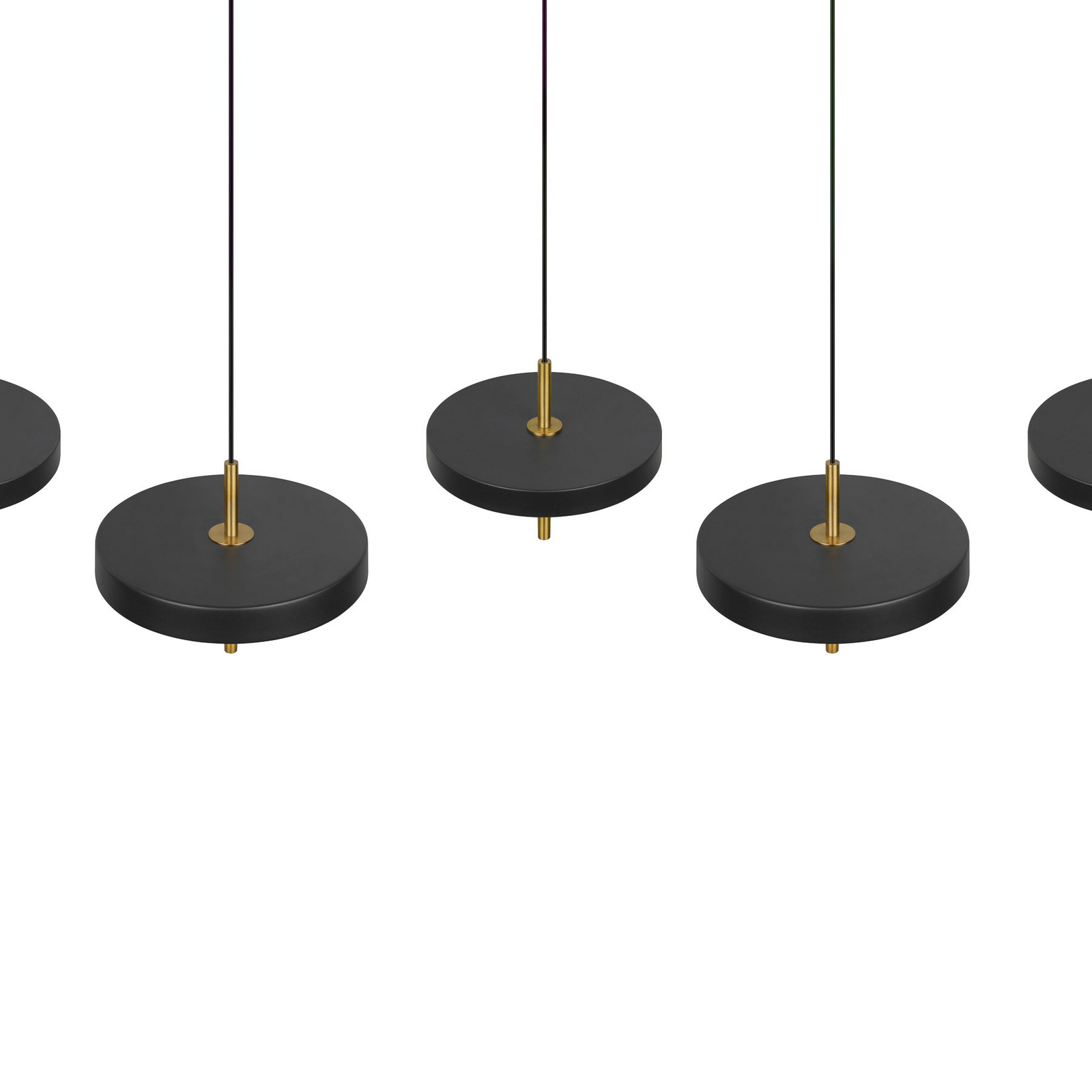 Candeeiro suspenso LED Keaton, preto/dourado 140 cm CCT, 5 lâmpadas. Candeeiro suspenso LED Keaton, preto/dourado 140 cm CCT, 5 lâmpadas.