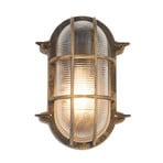 Porto bulkhead wall light, oval, black-gold