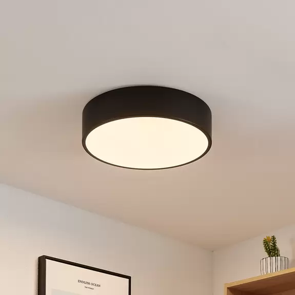 Lampenwelt Lindby Simera LED-Deckenleuchte 30cm, schwarz