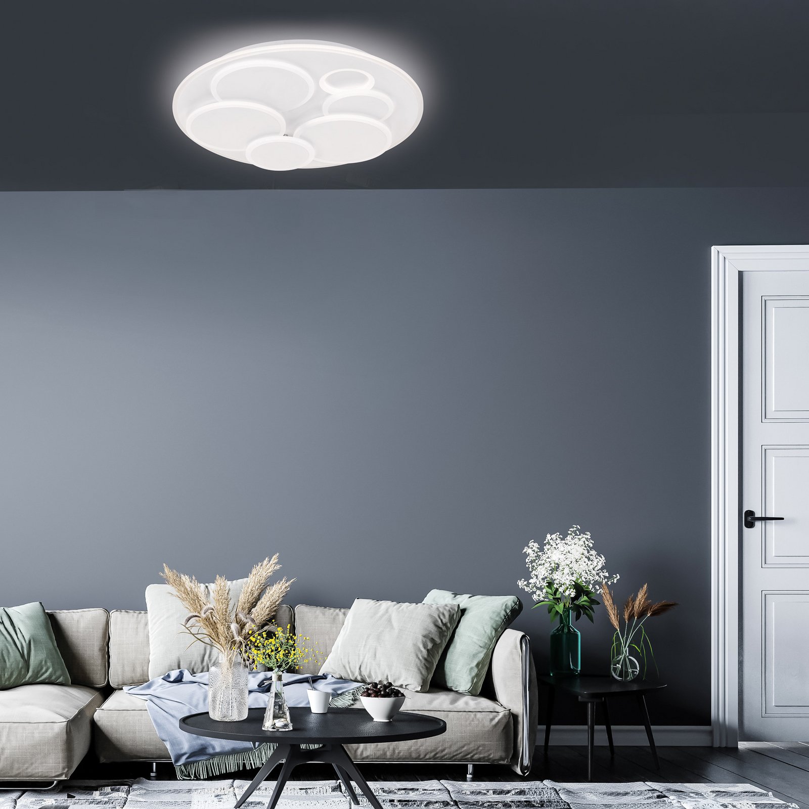 LED φωτιστικό οροφής Dots, λευκό, Ø 50 cm, μέταλλο/ακρυλικό, CCT LED φωτιστικό οροφής Dots, λευκό, Ø 50 cm, μέταλλο/ακρυλικό, CCT