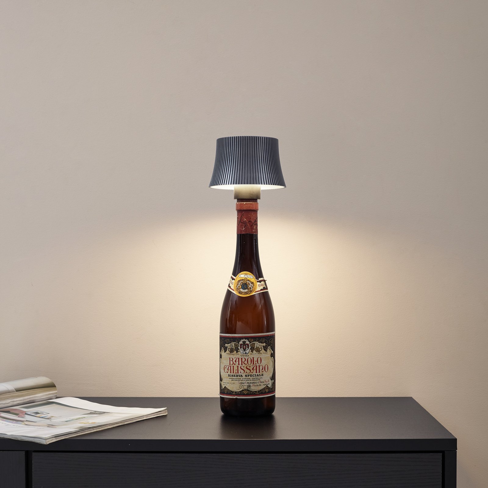 Lindby LED-Akkutischleuchte Linor, rauchgrau, USB, dimmbar