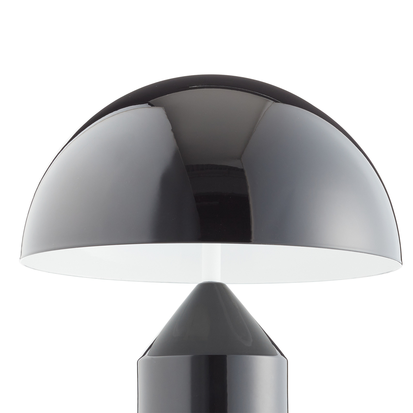 Lampă de masă Oluce Atollo, aluminiu, Ø 25 cm, negru