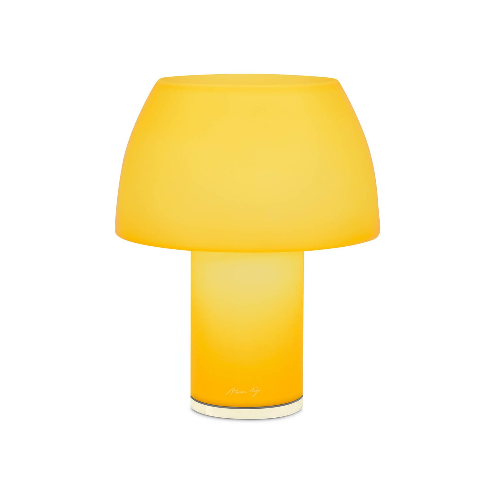 Nemo lámpara de mesa LED recargable Lorosae, amarillo, cristal, IP54, USB