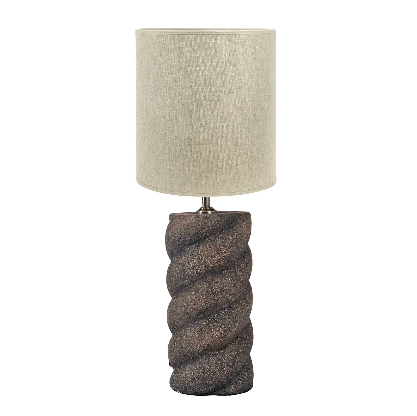 PR Home Spin bordlampe Ø 30 cm brun/natur hør