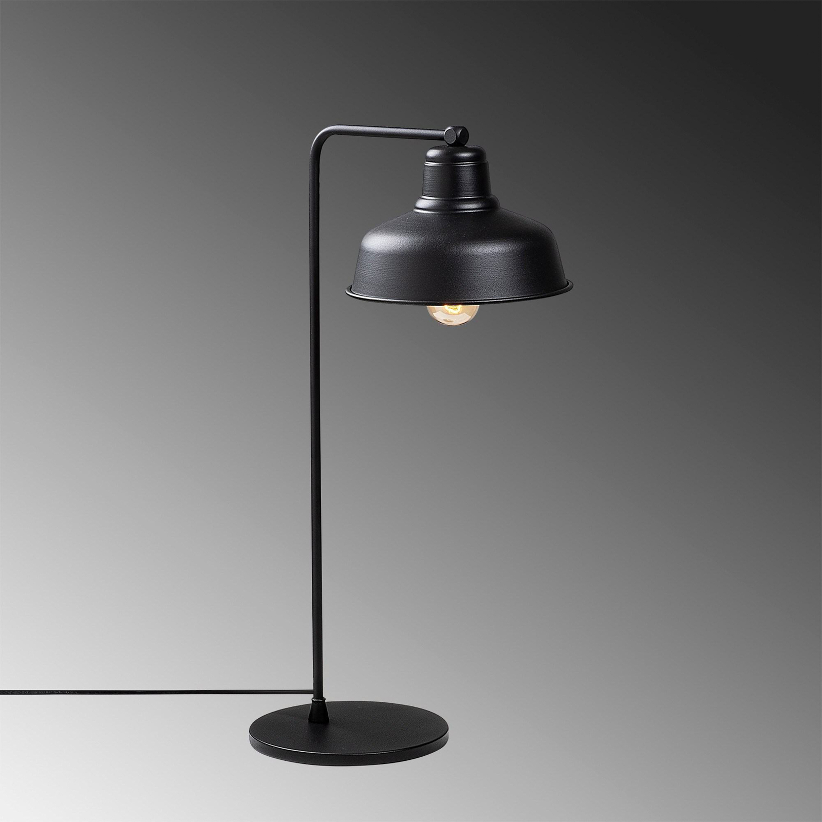 Lampe à poser Berceste 181BLACK-ML, noir Métal hauteur 55 cm