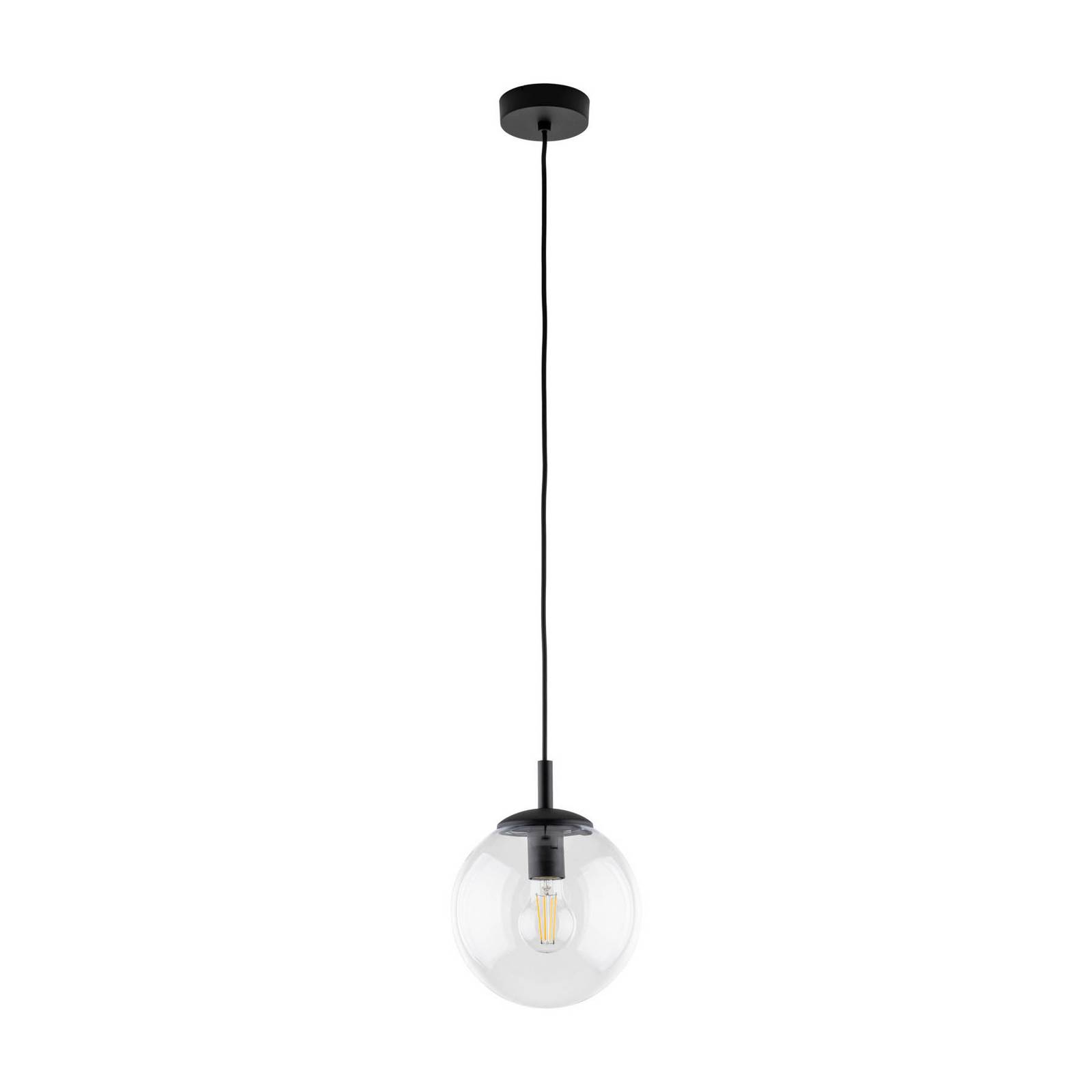 Lampa wisząca Esme, Ø 30 cm, przezroczysta, szkło, kula, E27