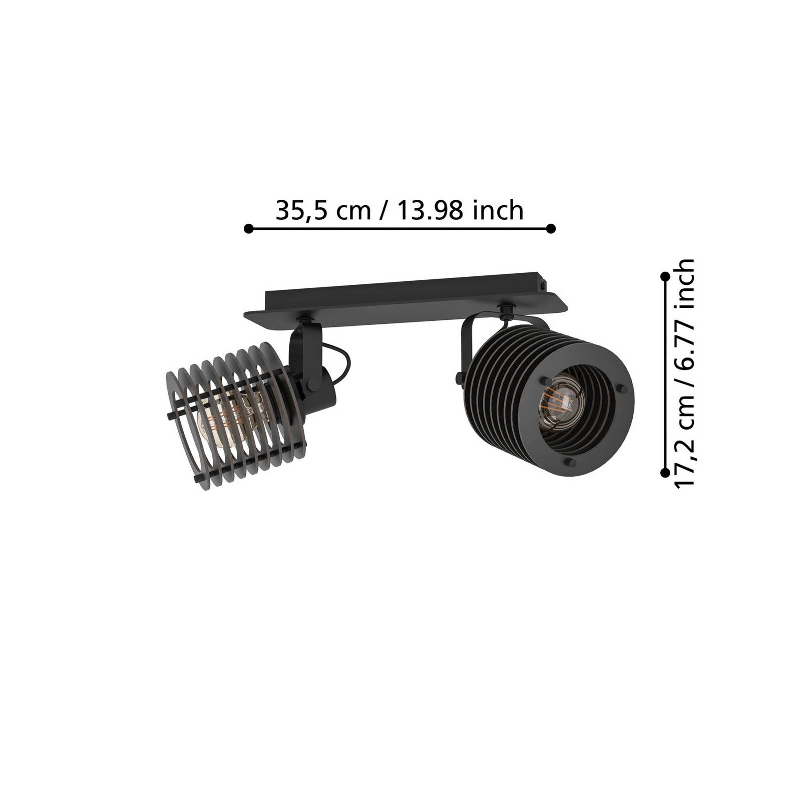 Lampa sufitowa Segovia, 2-punktowa