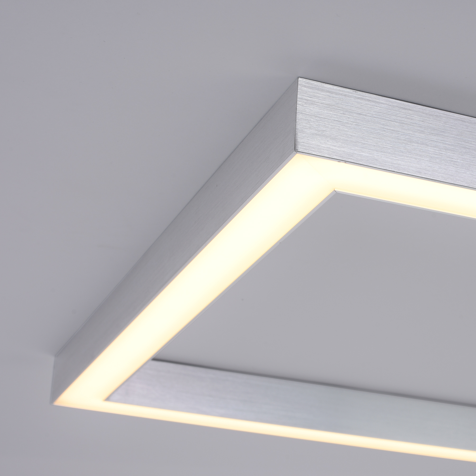 PURE Lines LED-Deckenleuchte quadratisch aluminium
