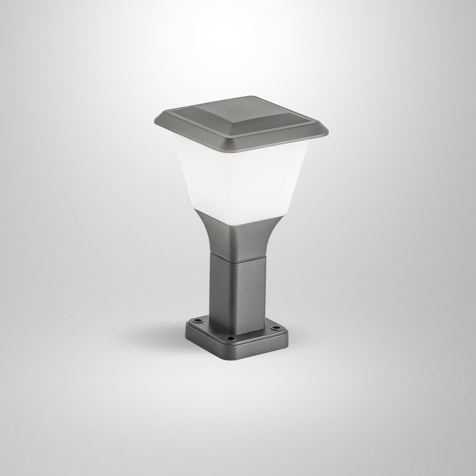 Lena pillar light, 30 cm, dark grey, metal, E27, IP65