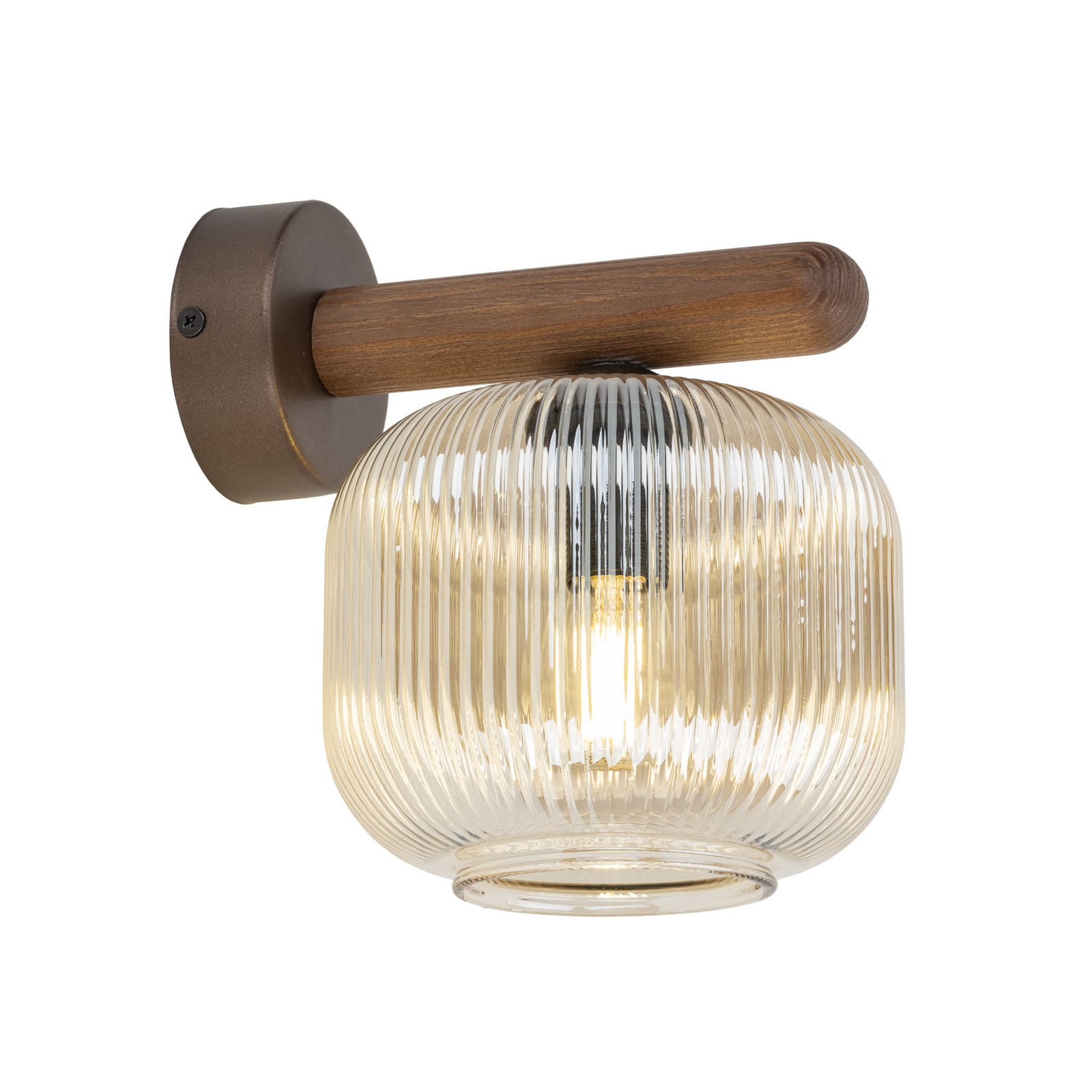 Salvia wall light, brown/cognac, glass, height 20 cm, E14 Salvia wall light, brown/cognac, glass, height 20 cm, E14