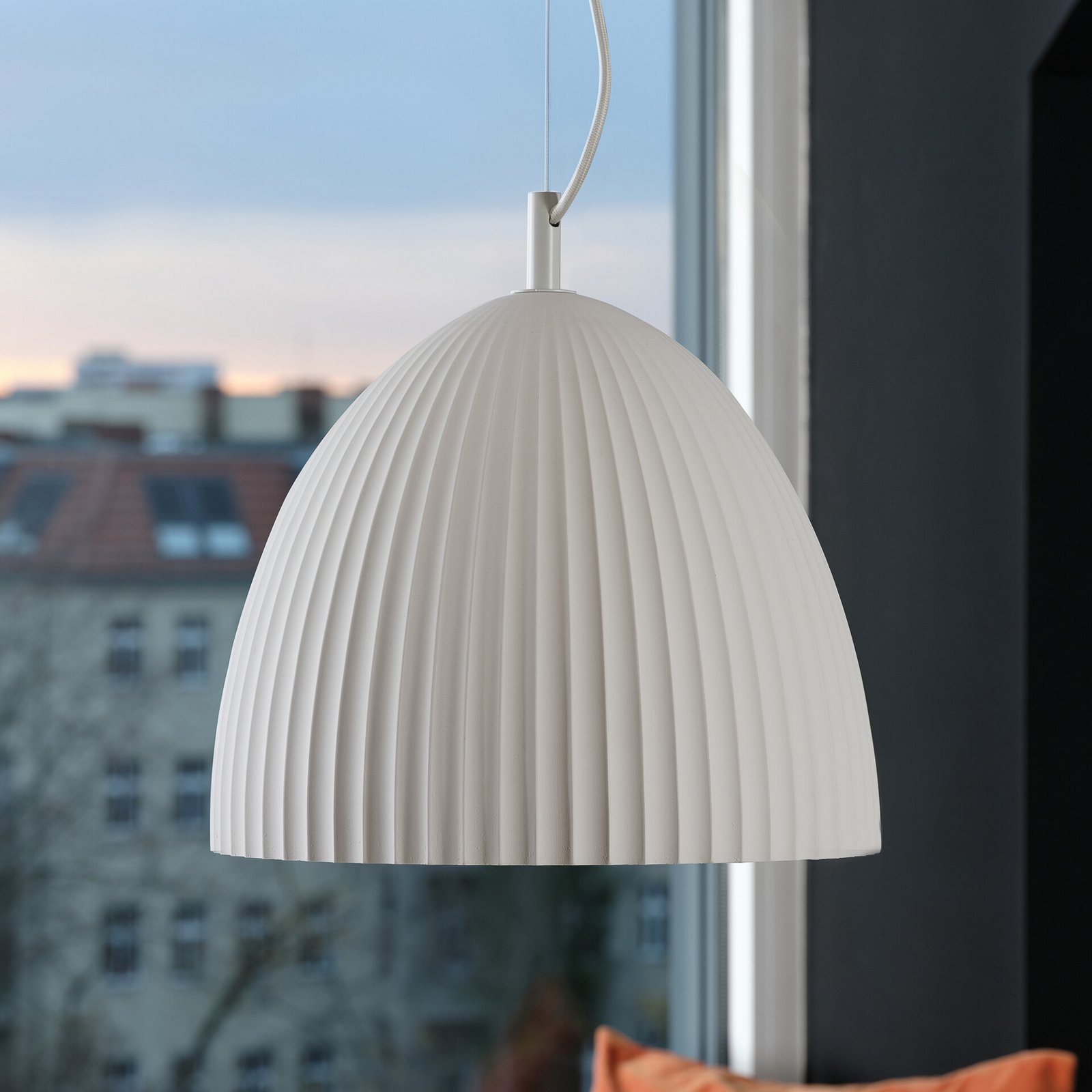 OSRAM hanging light Decor Plaster Routes Bell, white, plaster, E27