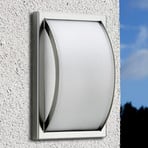 Piegare outdoor wall light, stainless steel, glass, E27