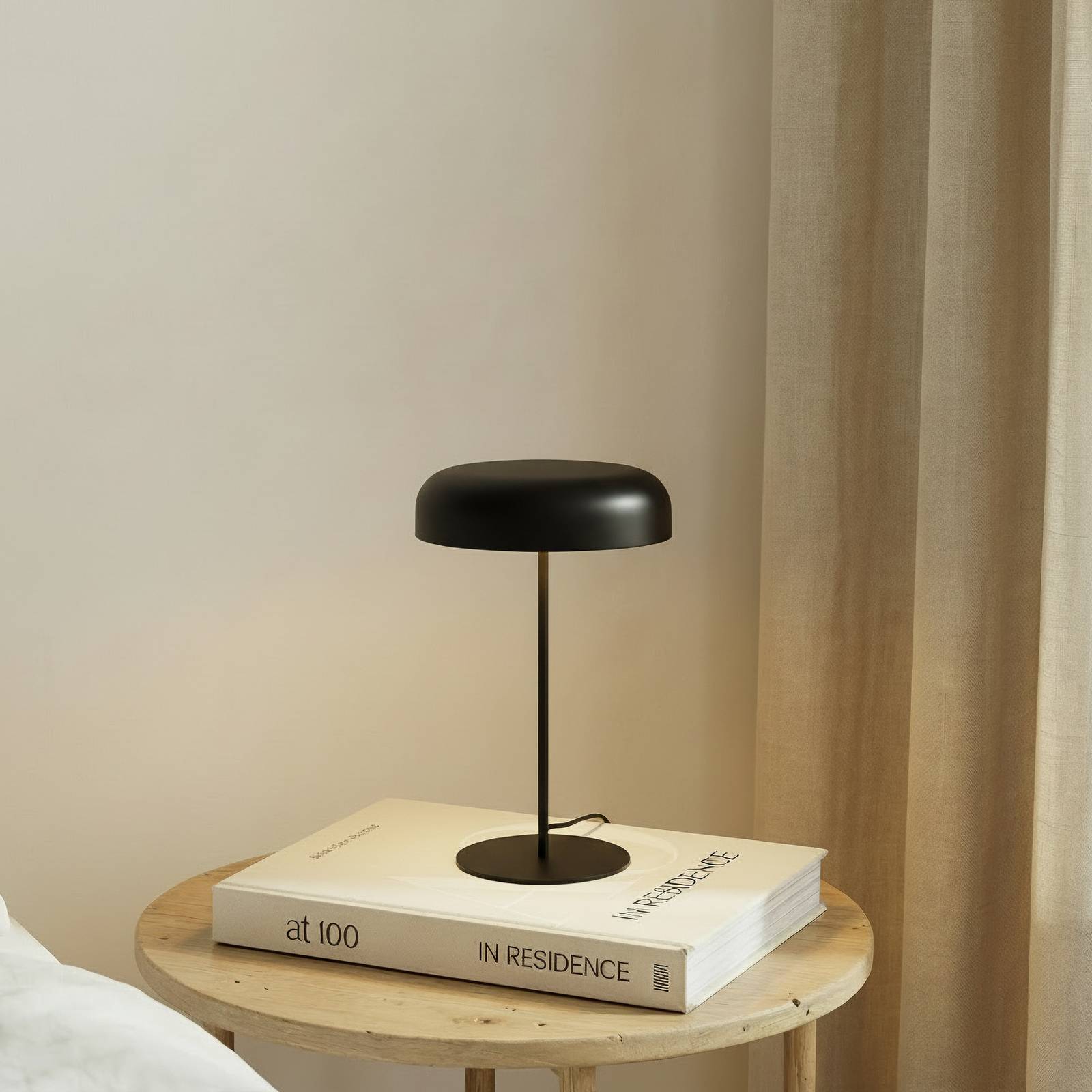 Lindby Tischleuchte Edion, schwarz, Metall, 45 cm günstig online kaufen