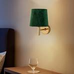 Polo Plus fali lámpa, textil ernyő, sárgaréz/zöld
