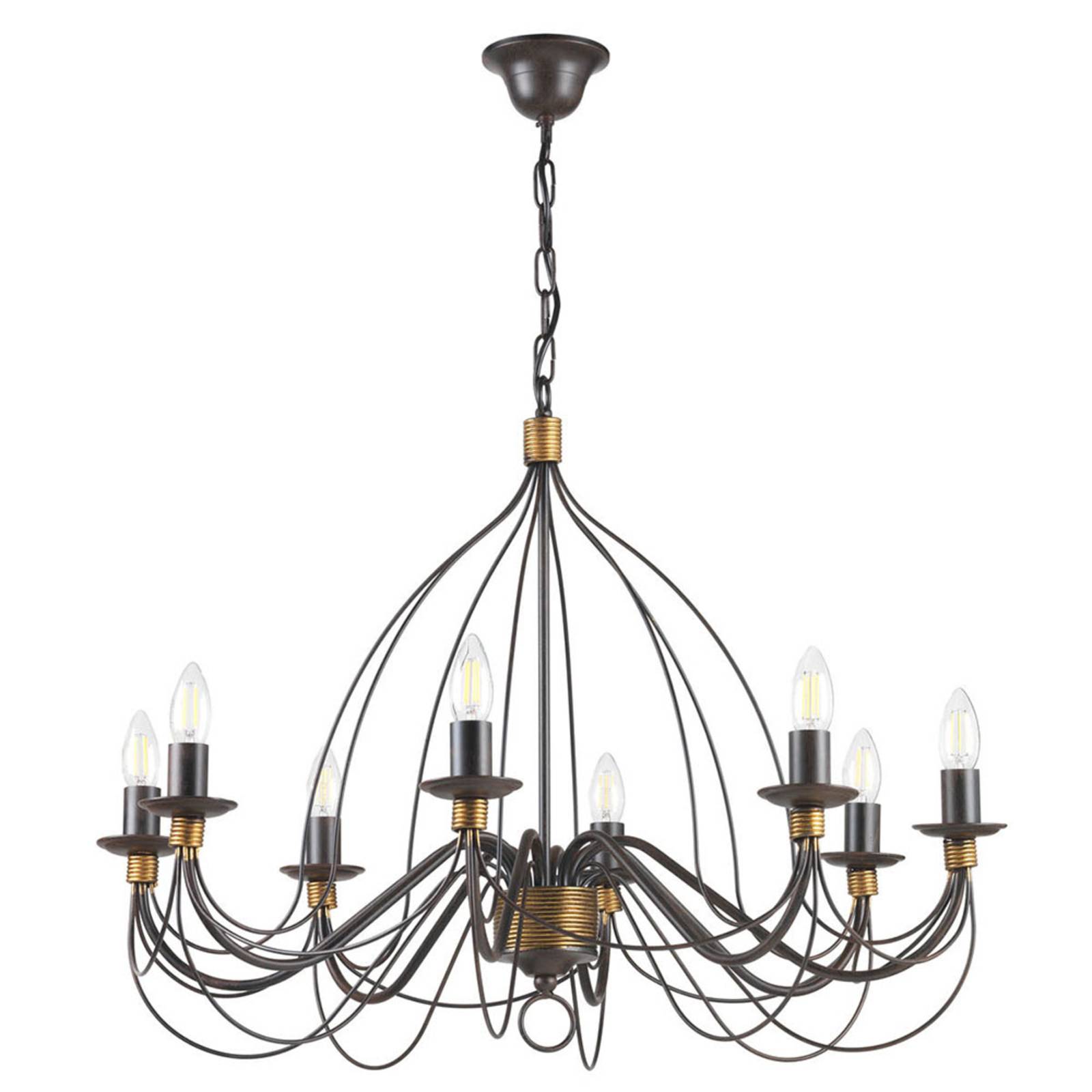 Kronleuchter Fiamma Marrone 8fl. ohne Schirme