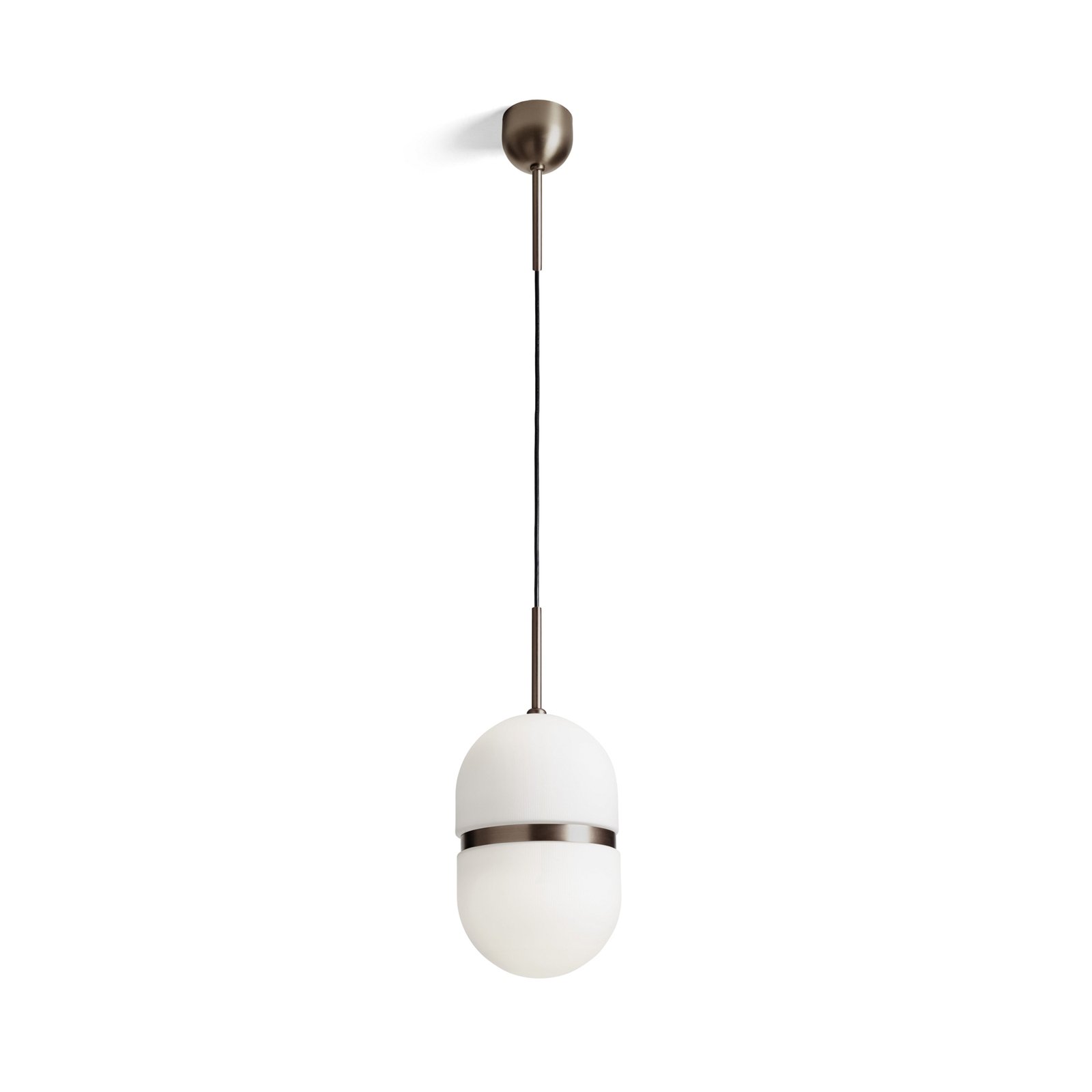 Domu pendant light, Ø 20 cm, bronze/white, glass, GX53