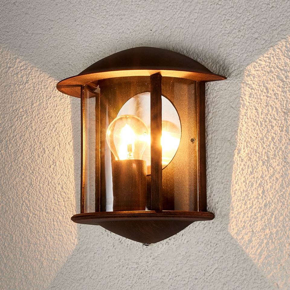 Lindby Maelis utomhusvägglampa Rust/Clear, brun / rost från Lindby