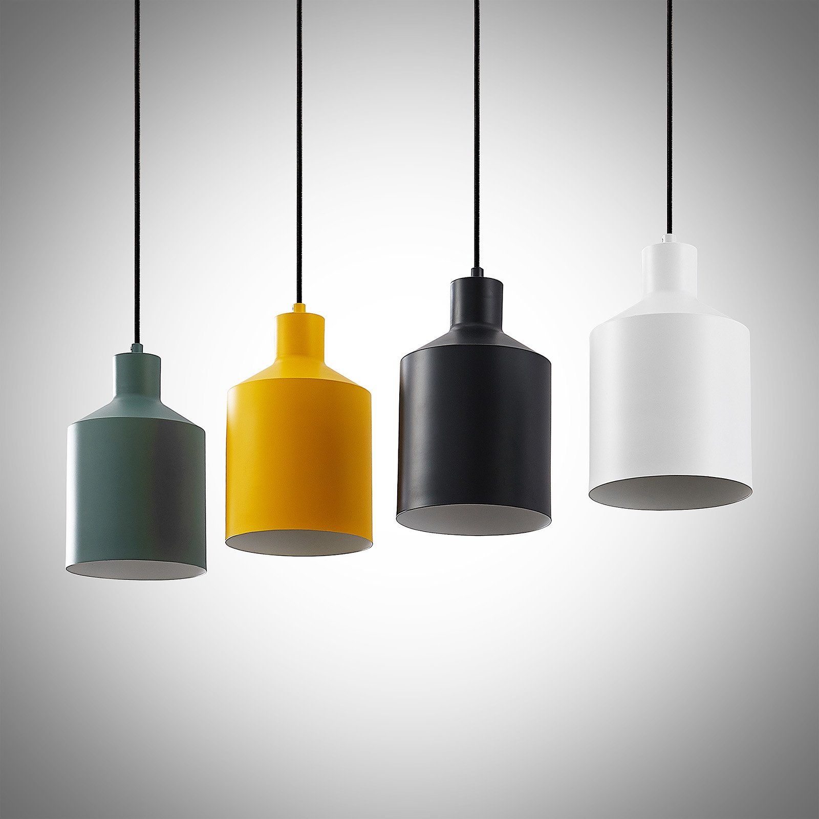 Tirane Pendant Black/White/Green/Yellow - Lindby