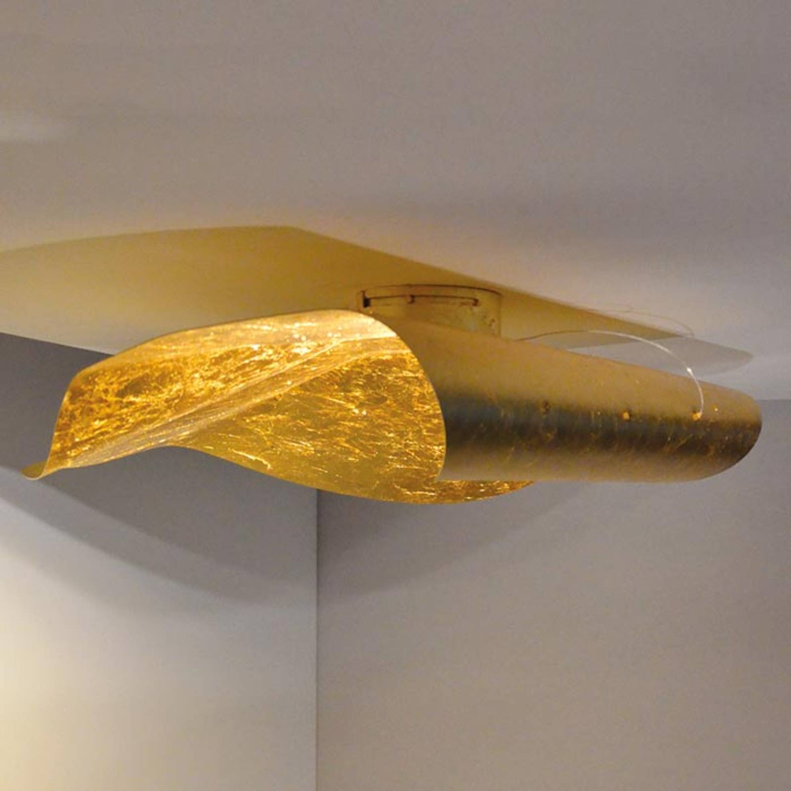 Ekskluzywna lampa sufitowa LED Non So 75 cm, złota