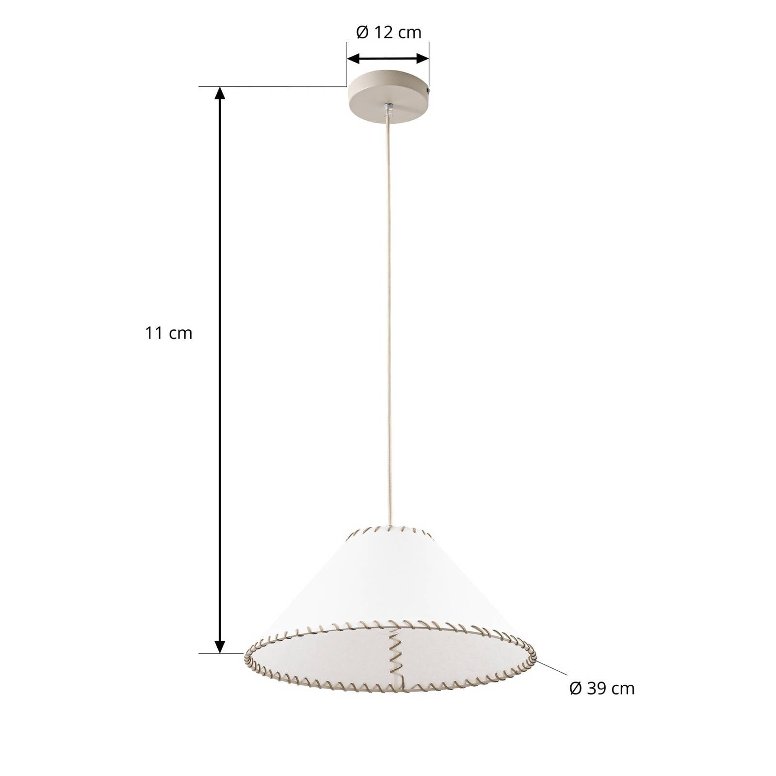 Żyrandol Nola Whitt, biały, papierowy, Ø 39 cm, E27