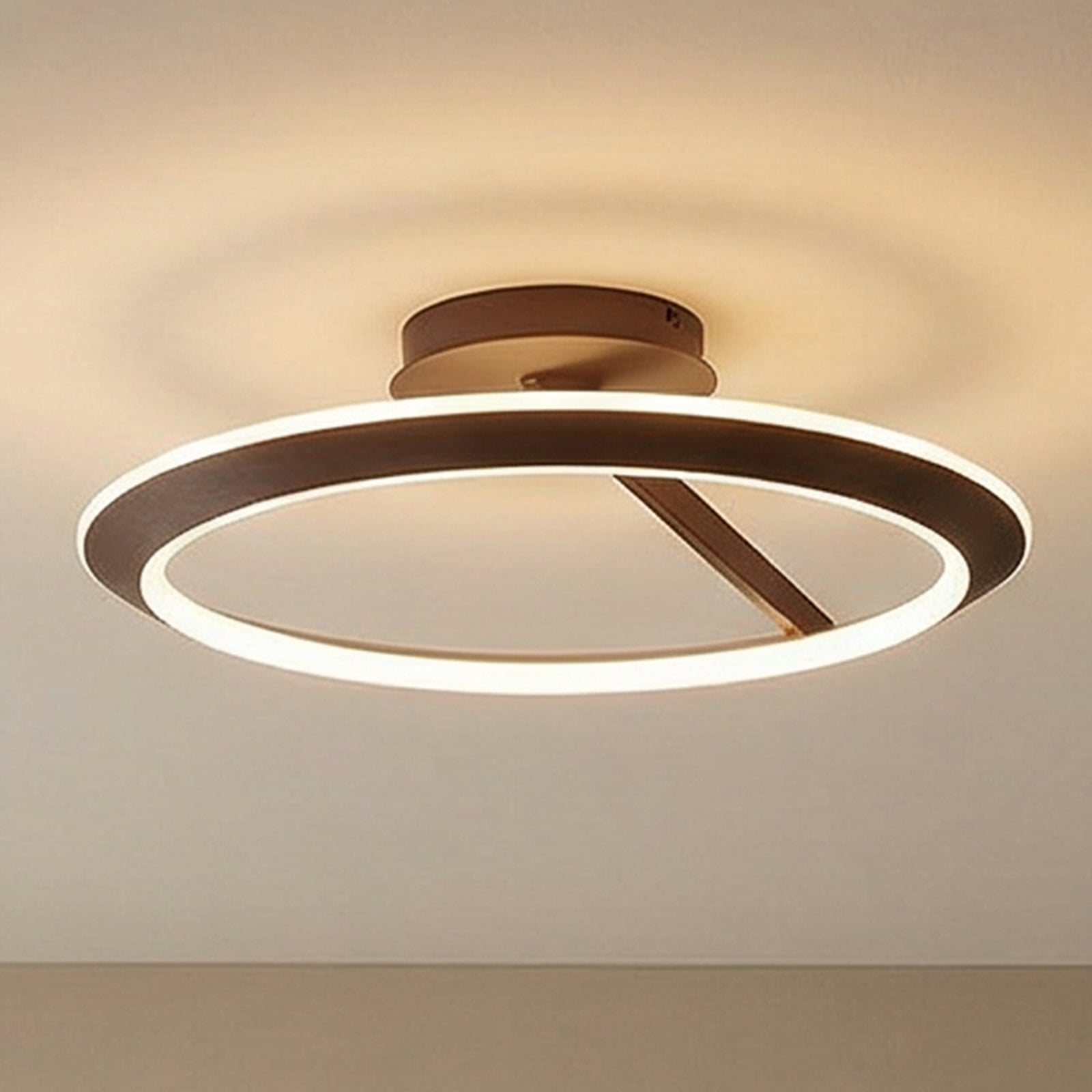 Eldra LED stropna svjetiljka Ø 55 cm CCT smeđa - Lucande