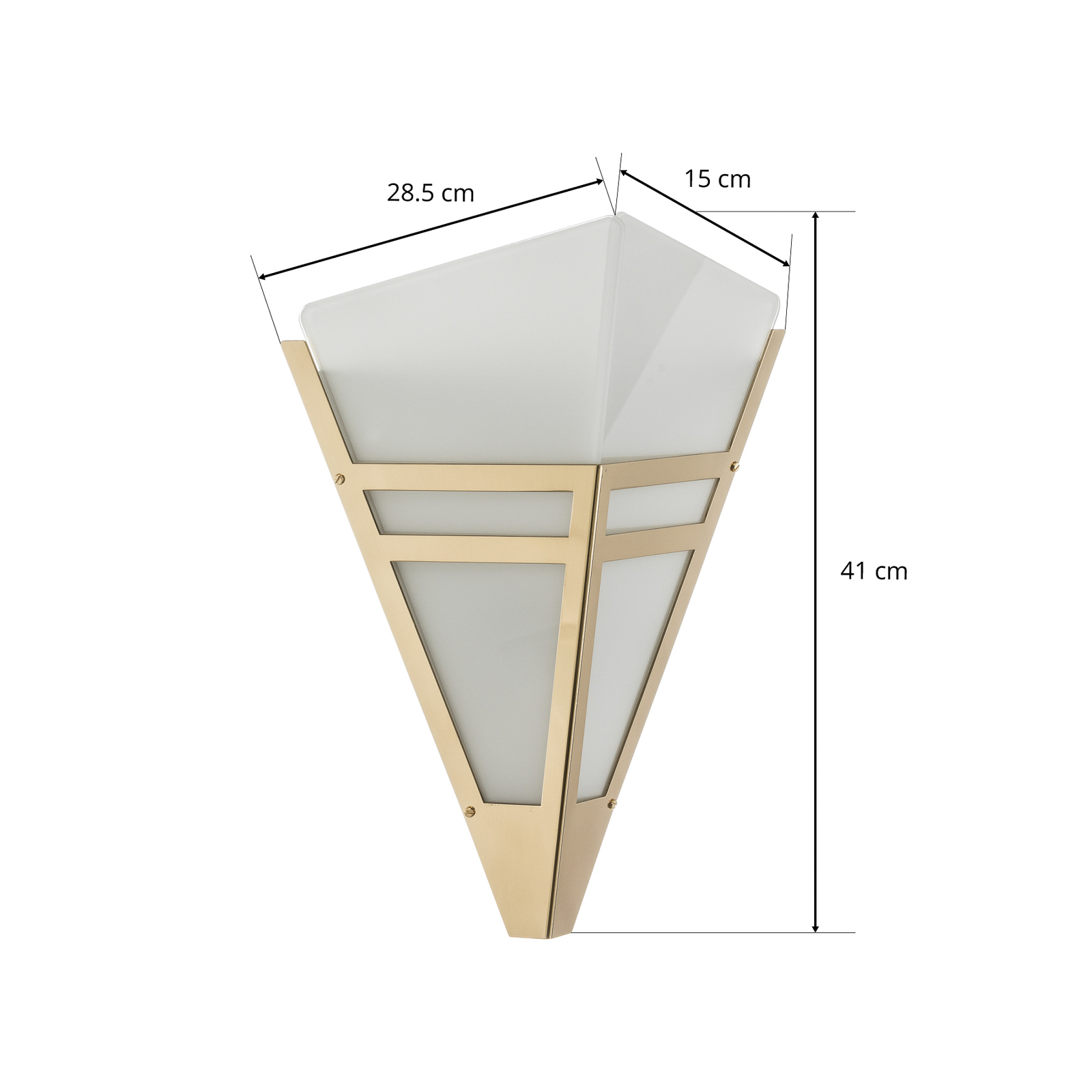 Art Deco-wandlamp uit 1980, messing