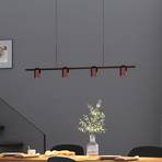 Molto Luce Suspension Nuun PD, noir/marron café, 4 lampes