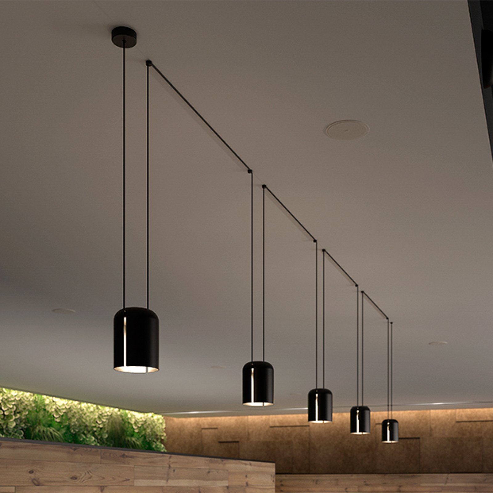 LEDS-C4 pendant light Attic Triple cylinder Ø 15cm black