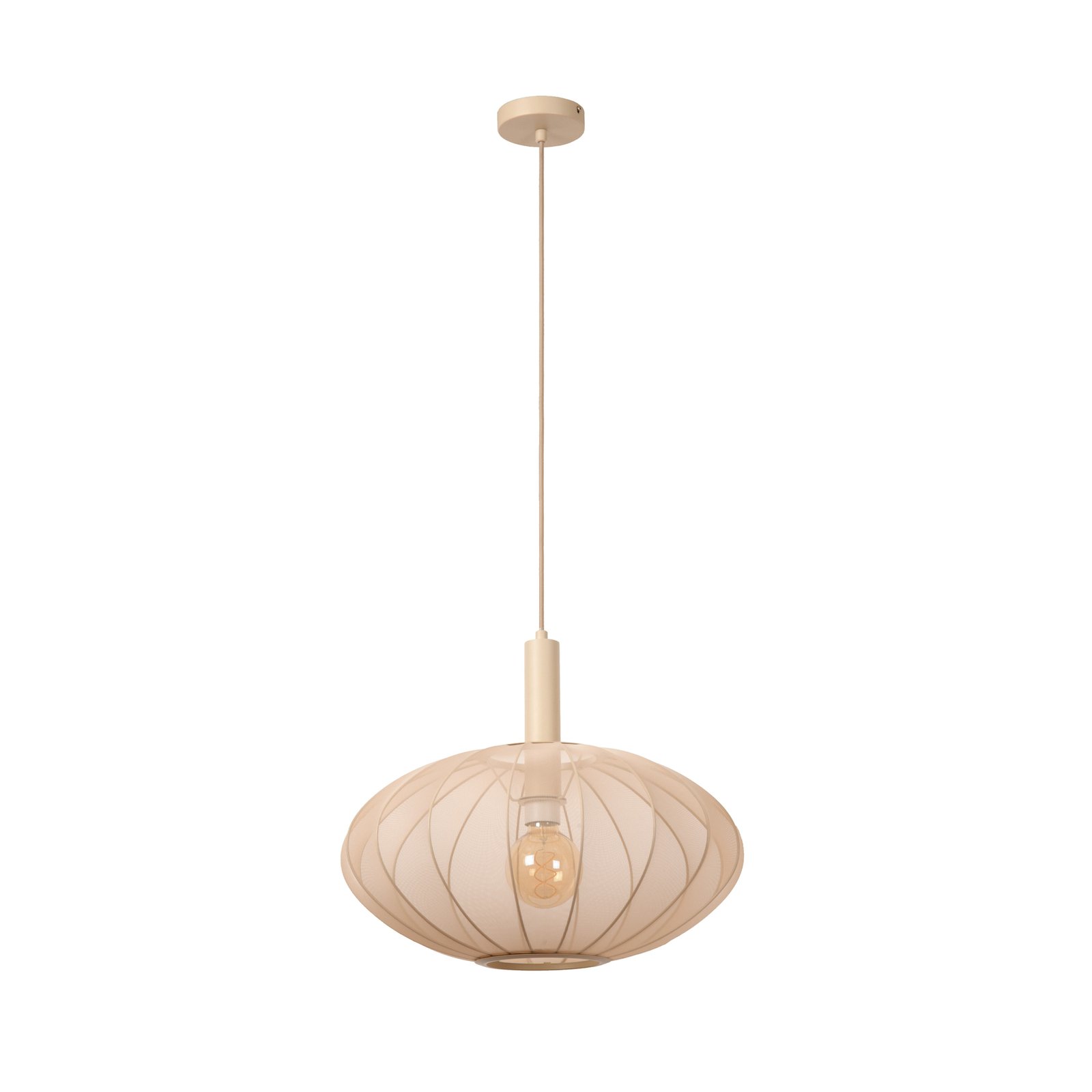 Candeeiro suspenso Corina, creme, Ø 50 cm, E27