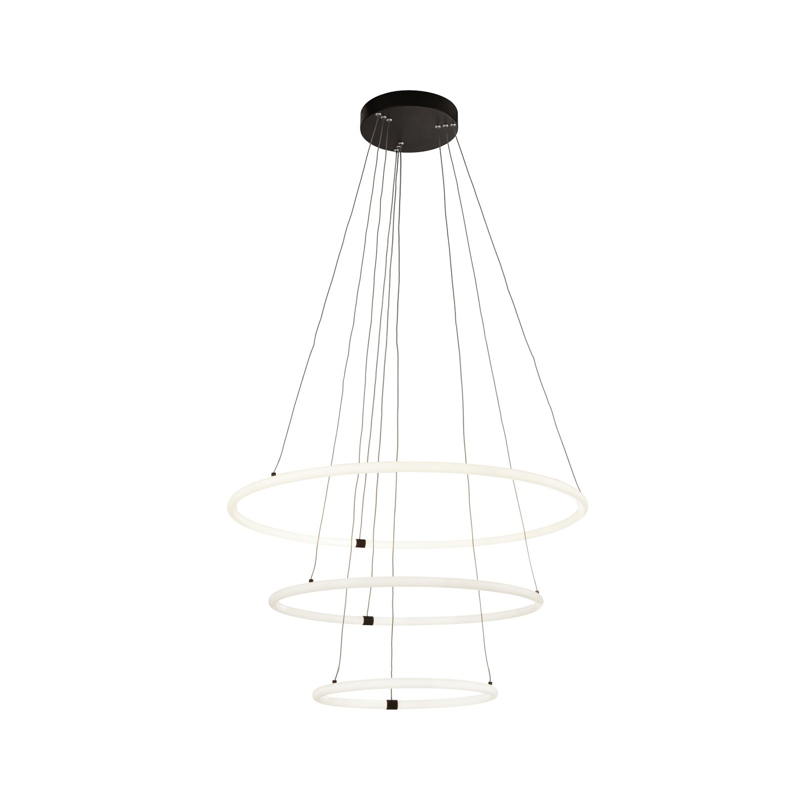 Candeeiro suspenso LED Revolve, 3 lâmpadas, branco, acrílico, regulável