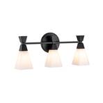Badkamer wandlamp Bowtie, mat zwart, 3-lamps
