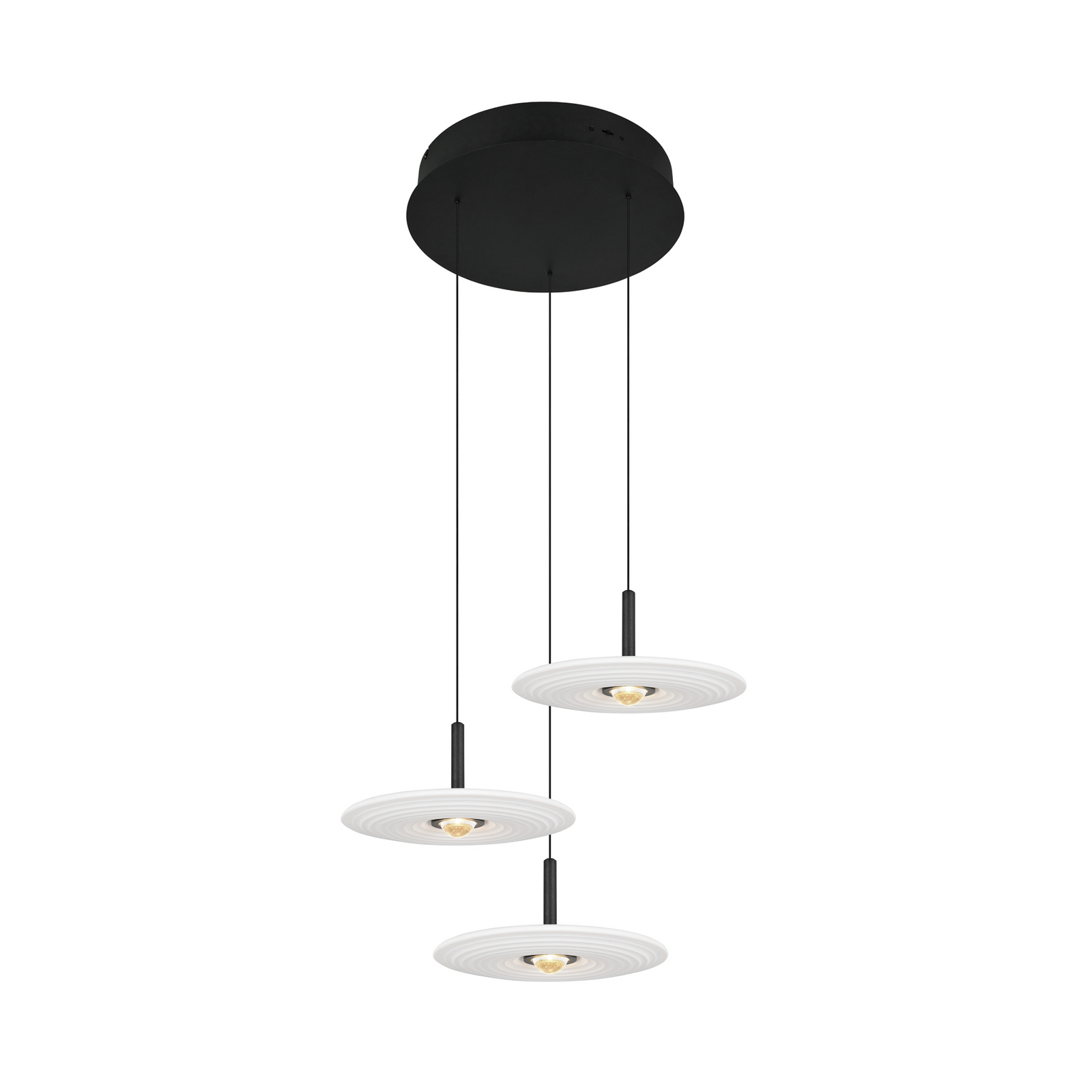 LED висяща лампа „Sirena“, бяла, Ø 41 см, стъкло, с 3 крила. LED висяща лампа „Sirena“, бяла, Ø 41 см, стъкло, с 3 крила.