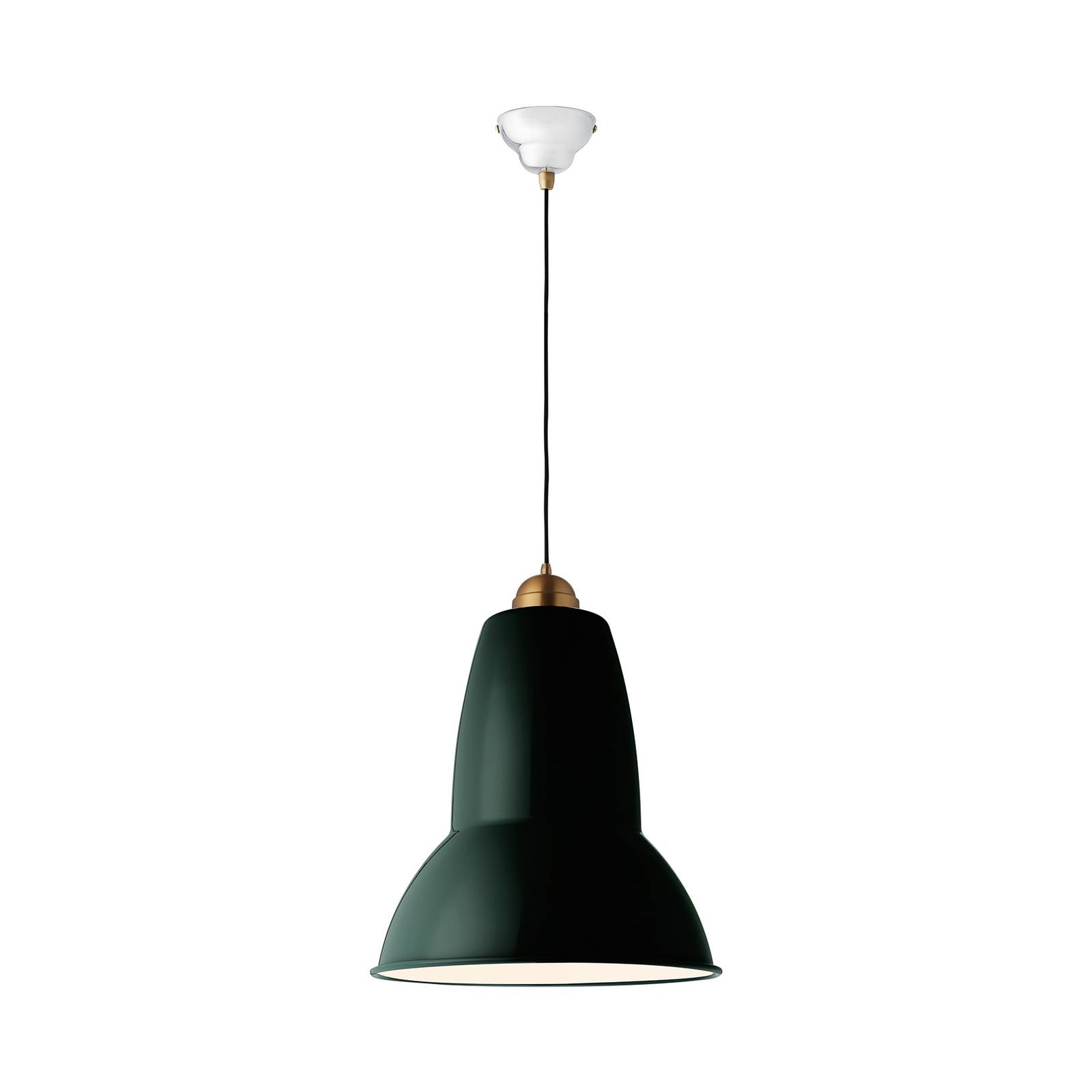 Anglepoise Original 1227 Giant Brass hanging green, for Living / Dining Room, steel, aluminium, brass, chrome, E27, 60 W, H: 47 cm