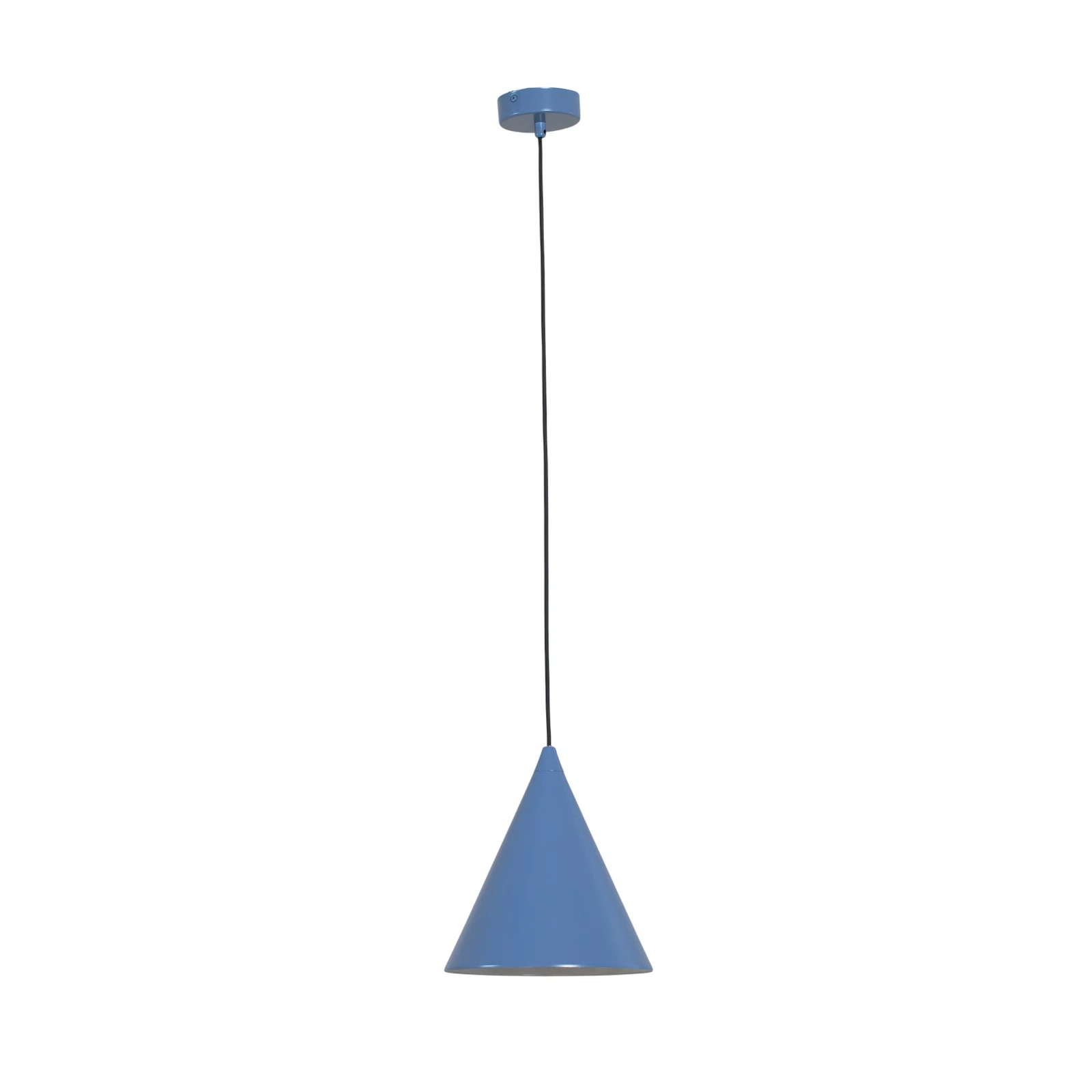 Hänglampa Form, rökblå, metall, Ø 24 cm, konformad, E27