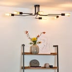 Black Lester ceiling light with 6 arms