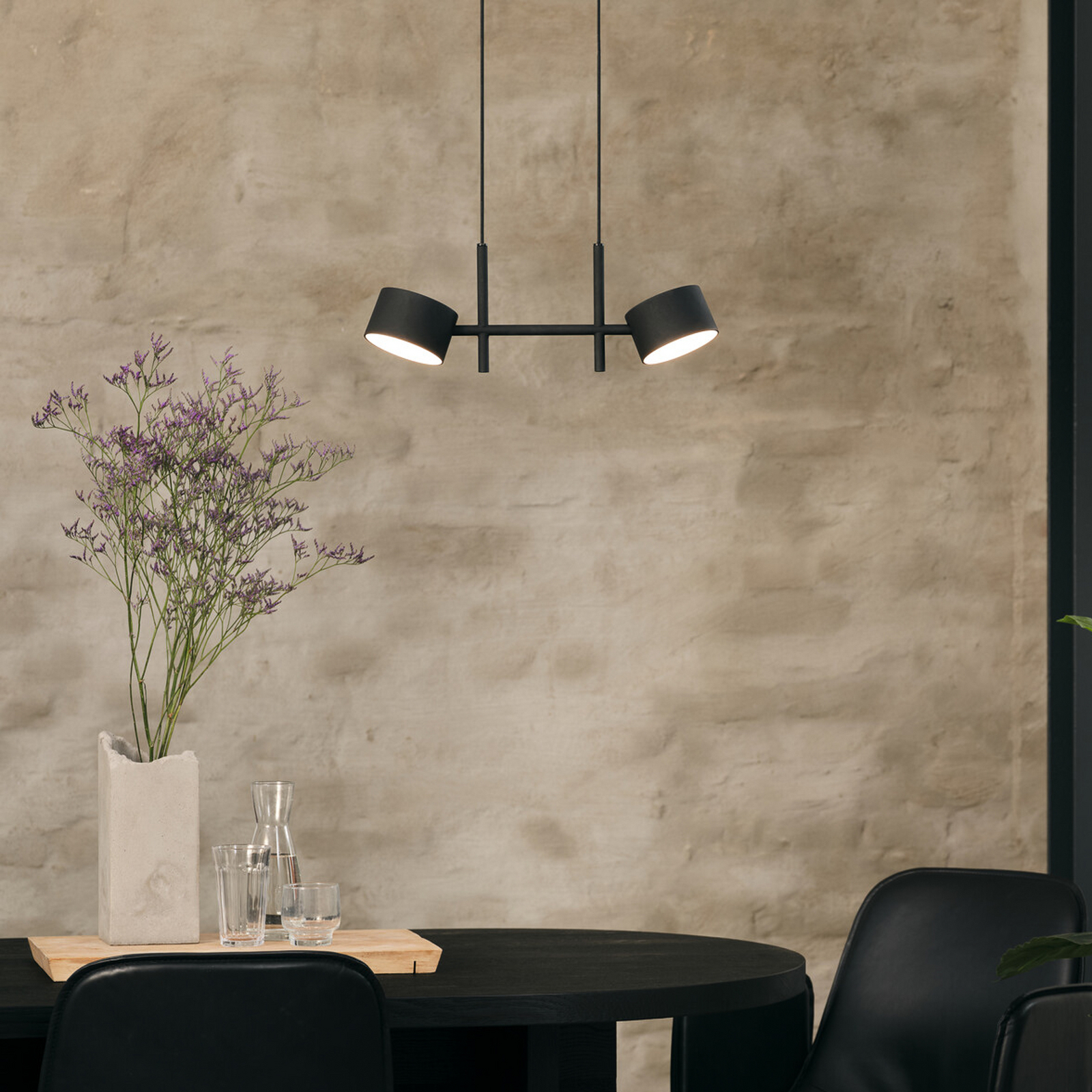 OSRAM LED hanglamp Decor Kyoto, 2-lamps, zwart, dimbaar