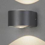 Gela LED outdoor wall light, up/down, grey