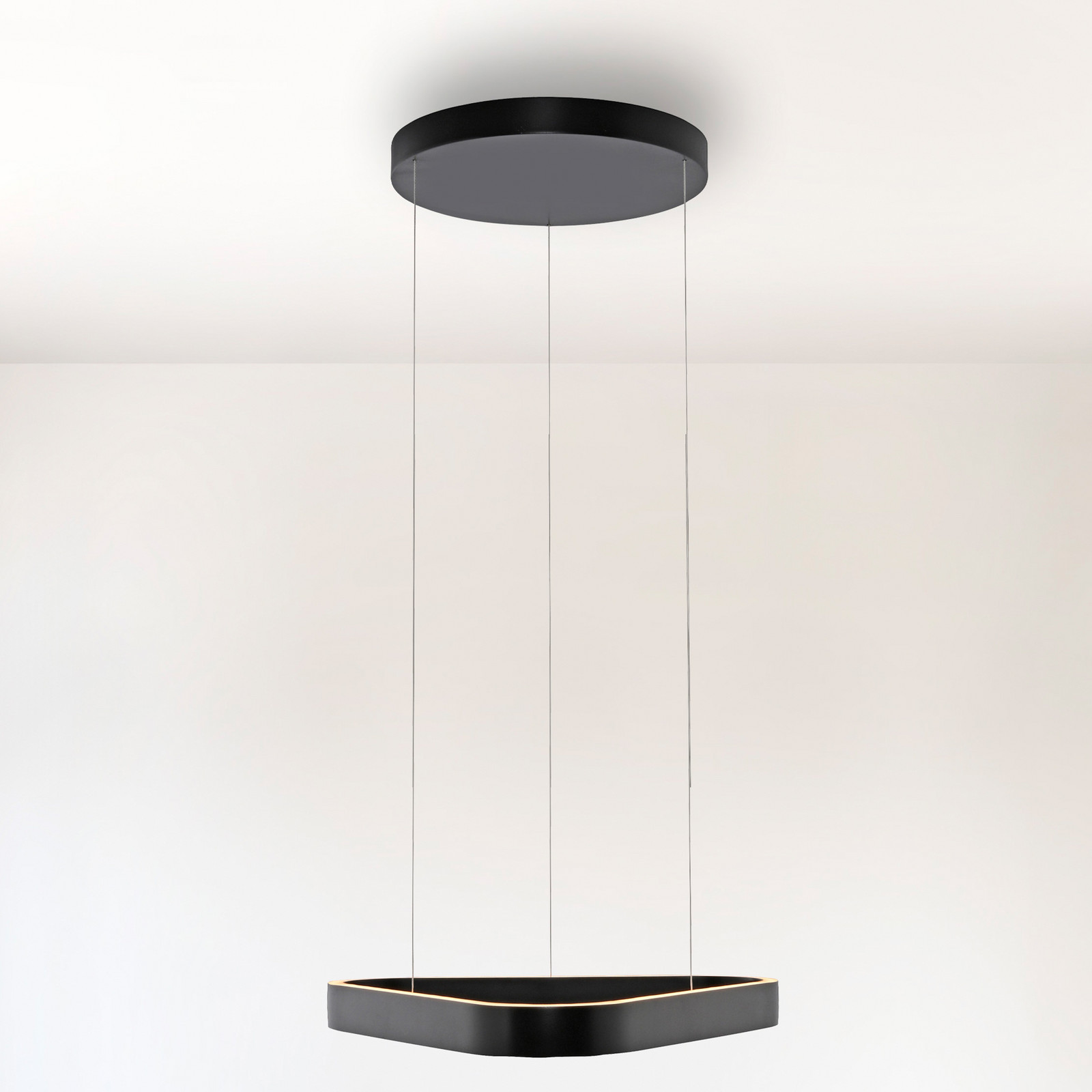 Paul Neuhaus lampă suspendată LED Q-Stretto negru 60 cm - Camera de zi / sufragerie - Modern - negru alb - Metal