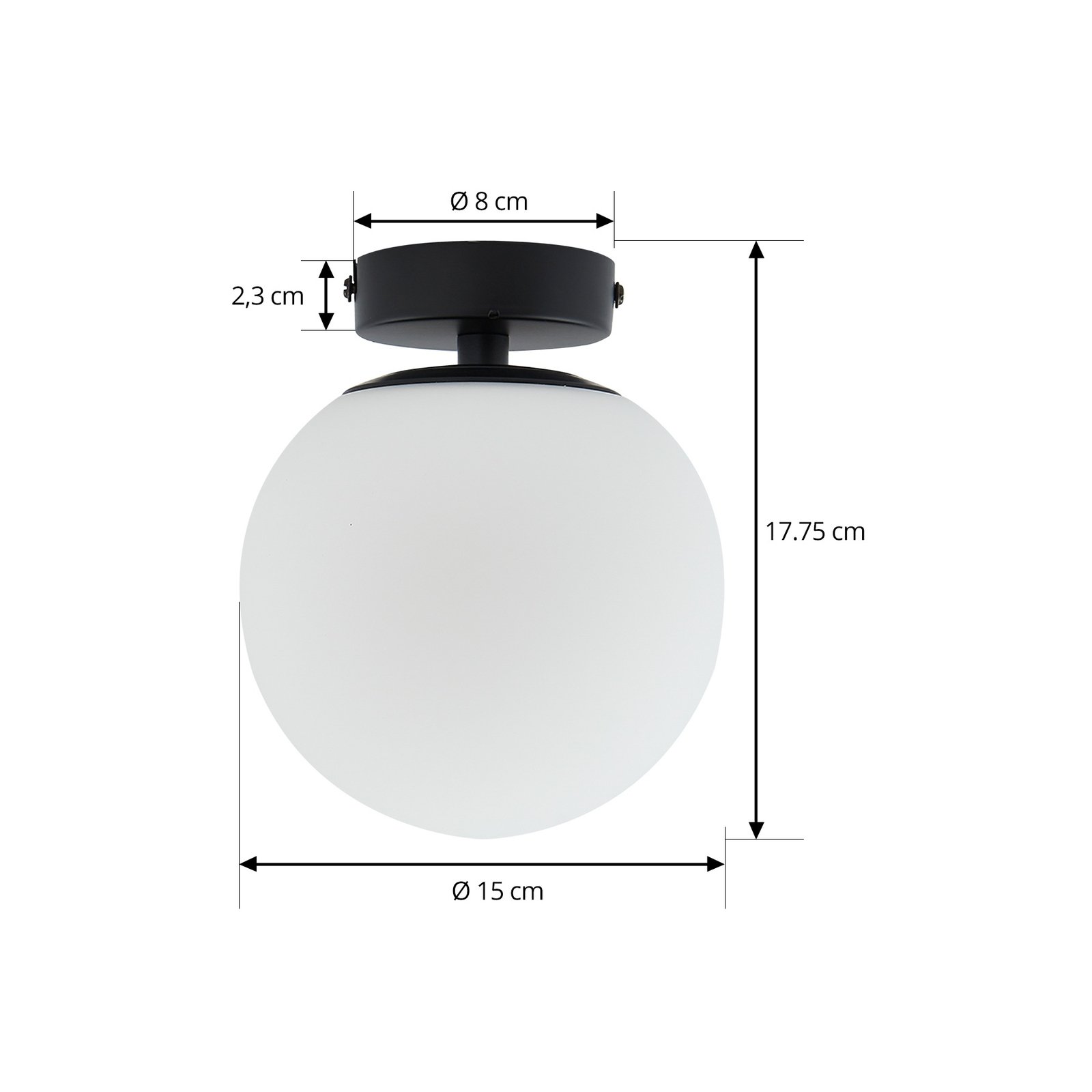 Bidolo Plafonnier IP44 Noir - Lucande