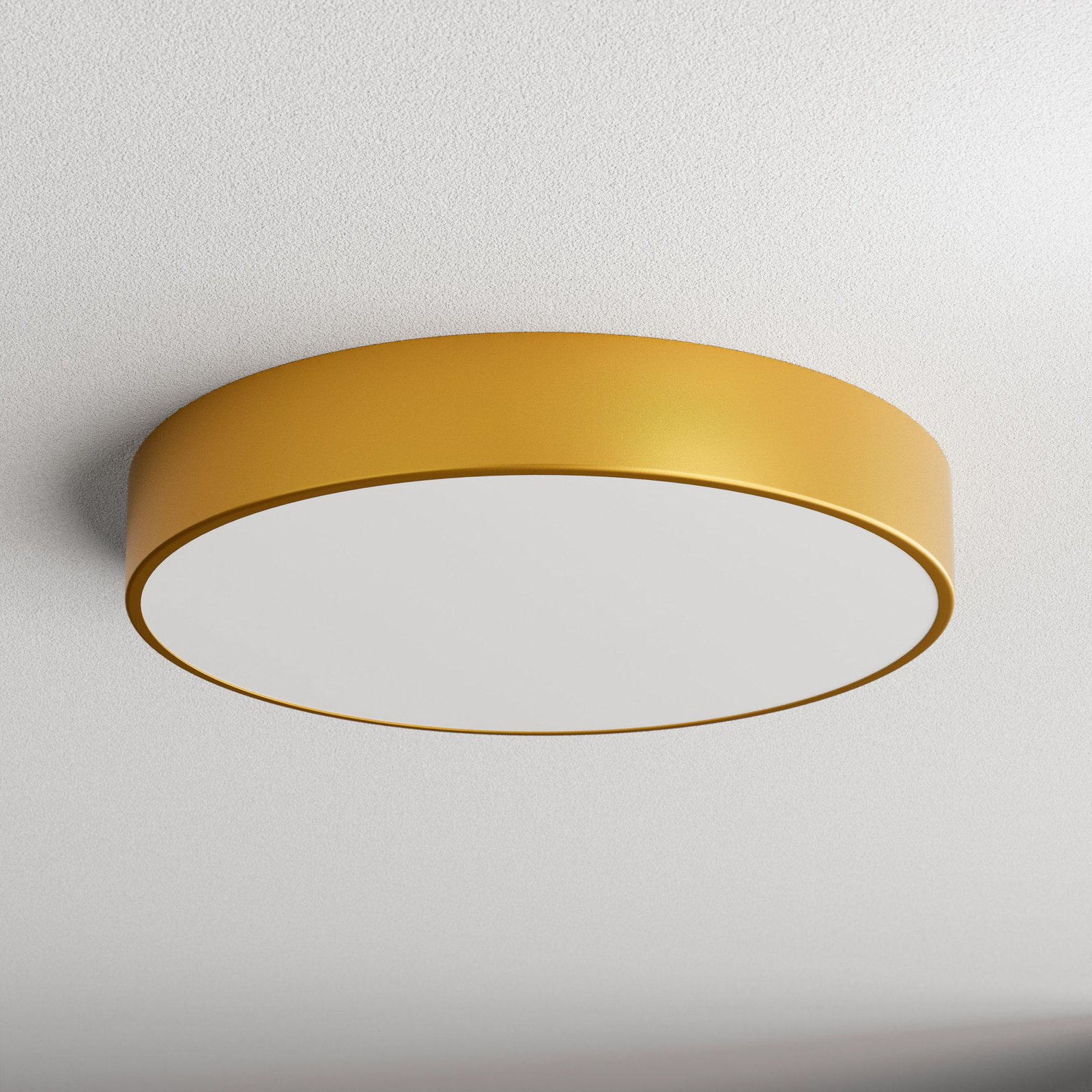 Cleo loftslampe, guldfarvet, Ø 50 cm, metal, IP54