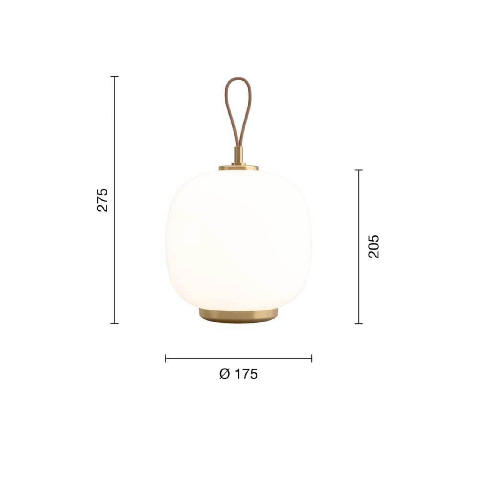 VL45 Radiohus Portabil Veioză Brass/Glossy White Opal - Louis Poulsen