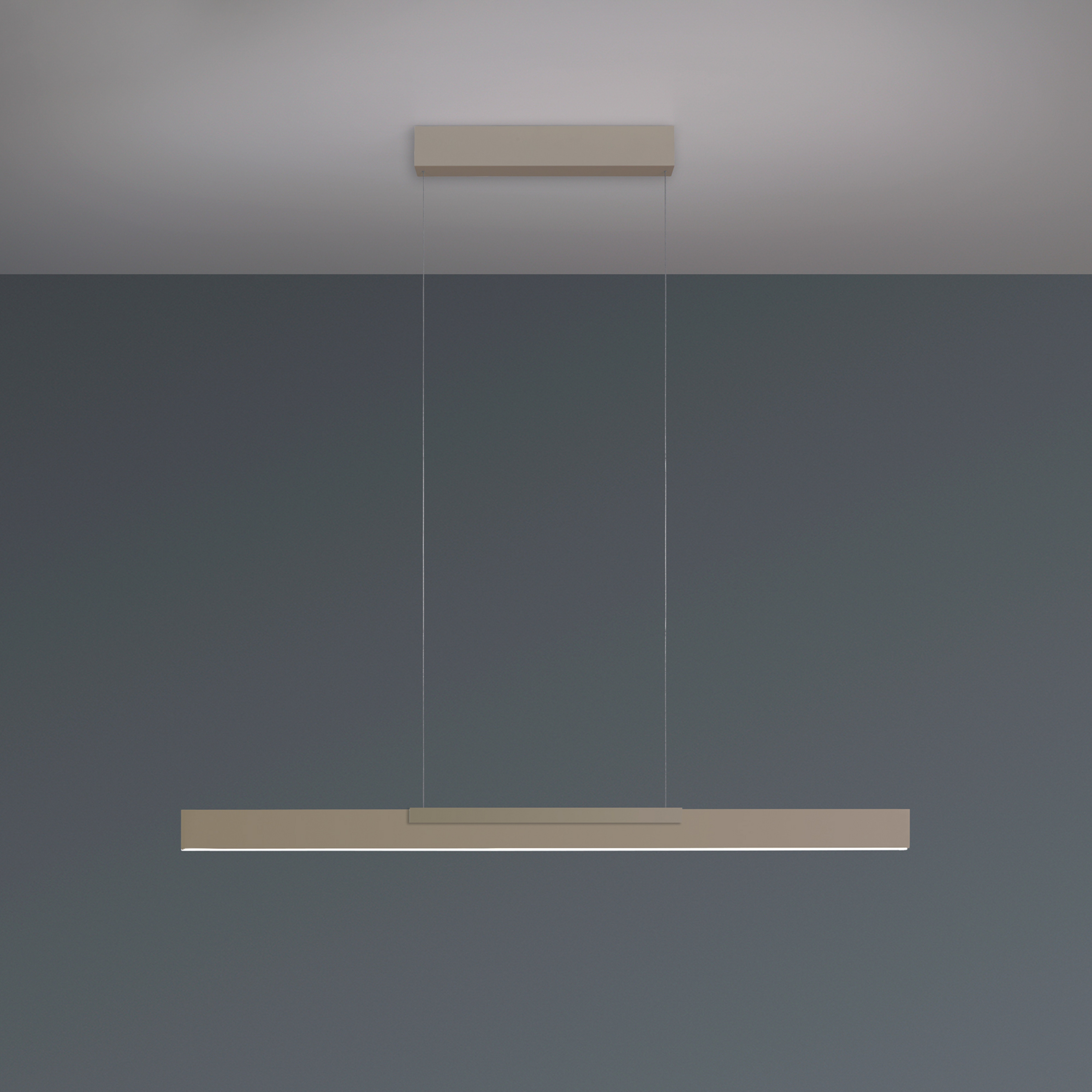 Bopp LED-Hängelampe Nano 2.0, Länge 100 cm, taupe, Metall